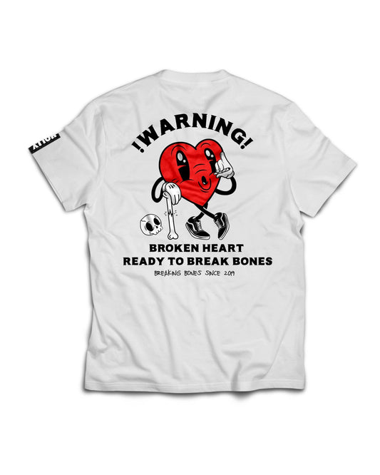 Camiseta warning heart blanca